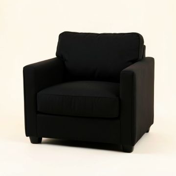 River Branch Upholstered Armchair - Black (synthetic illustration; no displayed measurements)