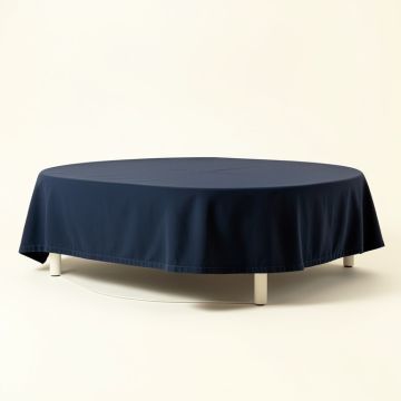 River Branch Flat Bed Sheet - Navy (synthetic illustration; no displayed measurements)