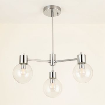 Ebern Designs 664E08763B414Ef29711879C73E33E63 Three Light Pendant Primo Heifner Chrome (synthetic illustration; no displayed measurements)