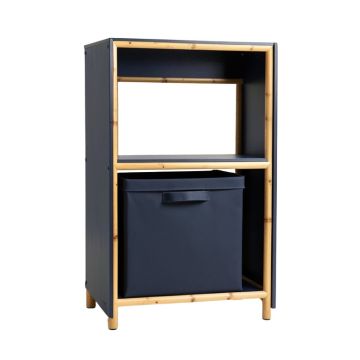 Meadow Dale Freestanding Pull-Out Hamper Cabinet - Navy