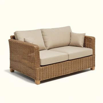 Sargent 74 '' Wide Outdoor Teak Patio Sofa With Cushions (synthetic illustration; no displayed measurements)
