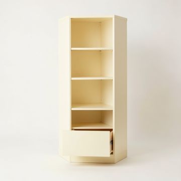 Flint Edge Narrow Cubby Tower - Cream (synthetic illustration; no displayed measurements)