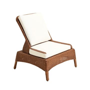 Ivy Bronx Foldable Patio Rattan Chaise Lounge Chair W/5 Back Positions White Cushion