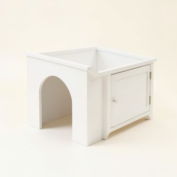 Meadow Falls Empty Furniture-Style Litter Enclosure - White (synthetic illustration; no displayed measurements)