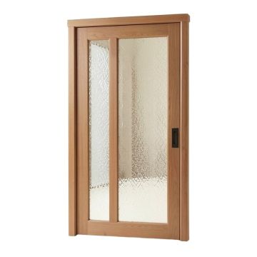 Mirrored Manufactured Wood Glass Lace Sliding Closet Door