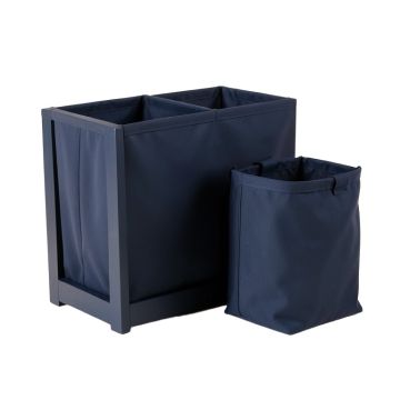 Pine Branch Laundry Sorting Station With Plain Removable Bags - Navy