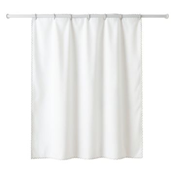 Willow Edge Shower Curtain Hanging Flat From A Plain Rod - White