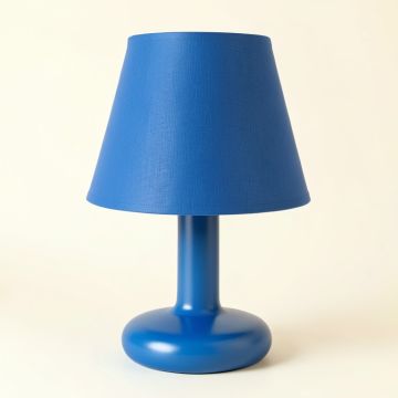 Clay Bluff Table Lamp With A Plain Fabric Shade - Blue (synthetic illustration; no displayed measurements)