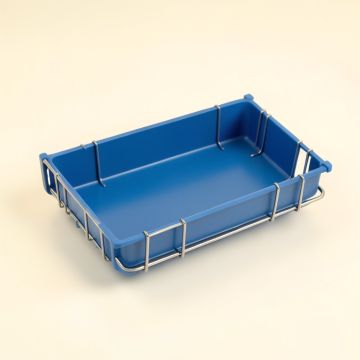 Field Crest Empty Under-Desk Cable Tray - Blue (synthetic illustration; no displayed measurements)