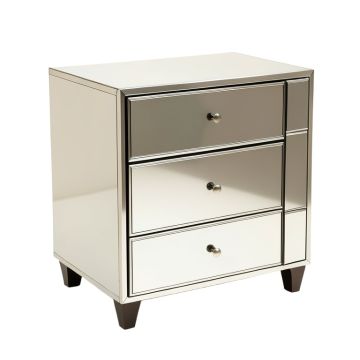 Elkton 3 Drawer Mirrored Accent Chest