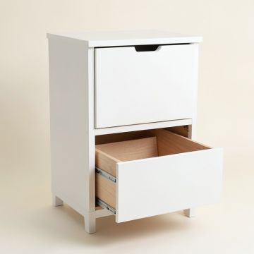 Oak Canyon Freestanding Pull-Out Hamper Cabinet - White (synthetic illustration; no displayed measurements)