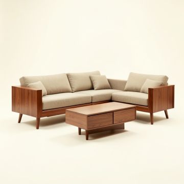 Mid Century Modern 2 Piece Living Room Set (synthetic illustration; no displayed measurements)