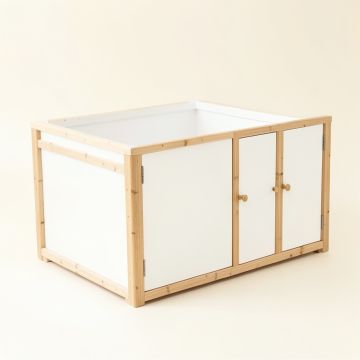 Linden Arc Empty Furniture-Style Litter Enclosure (synthetic illustration; no displayed measurements)