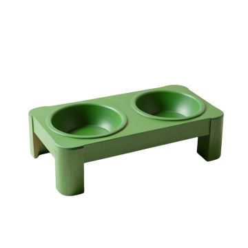 Cove Falls Pet Feeding Stand With Two Plain Empty Bowls - Green