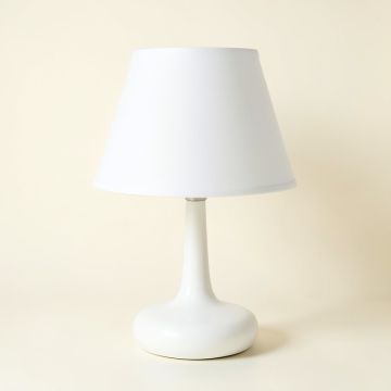 Holly Branch Table Lamp With A Plain Fabric Shade - White (synthetic illustration; no displayed measurements)