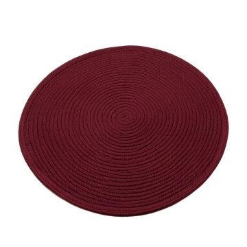 Aradia Braided Cotton Burgundy Area Rug