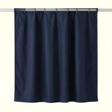 Hill Crest Shower Curtain Hanging Flat From A Plain Rod - Navy (synthetic illustration; no displayed measurements)