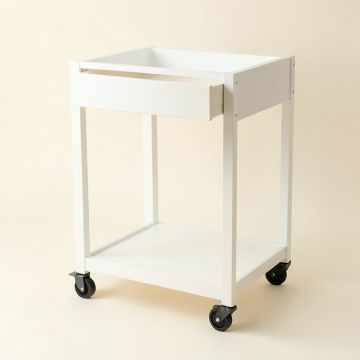 Moss Brook Empty Rolling Workshop Cart - White (synthetic illustration; no displayed measurements)