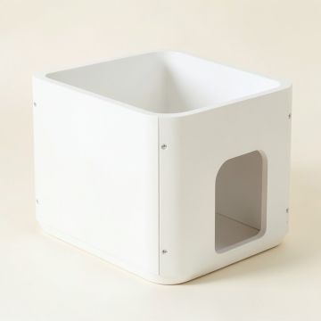 Elm Crossing Empty Furniture-Style Litter Enclosure - White (synthetic illustration; no displayed measurements)