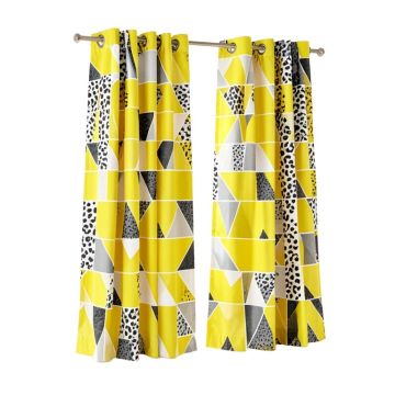 Blaris Yellow And White Window Curtains