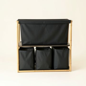 Meadow Dale Laundry Sorting Station With Plain Removable Bags - Black (synthetic illustration; no displayed measurements)
