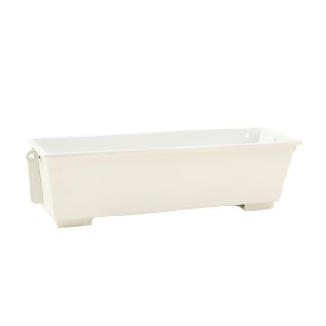 Fern Bend Empty Railing Planter With Integral Brackets - White