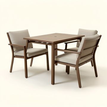 Abdallah Outdoor 3 Piece Bistro Set With Cushions (synthetic illustration; no displayed measurements)