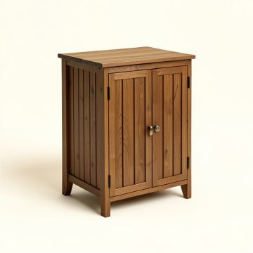 28.5 '' H X 30.5 '' W X 22 '' D Outdoor Wooden Storage Cabinet (synthetic illustration; no displayed measurements)