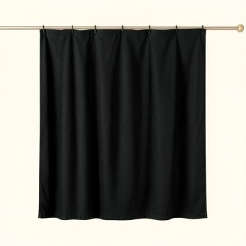 Laurel Bend Shower Curtain Hanging Flat From A Plain Rod - Black (synthetic illustration; no displayed measurements)