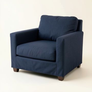 Reed Branch Upholstered Armchair - Navy (synthetic illustration; no displayed measurements)