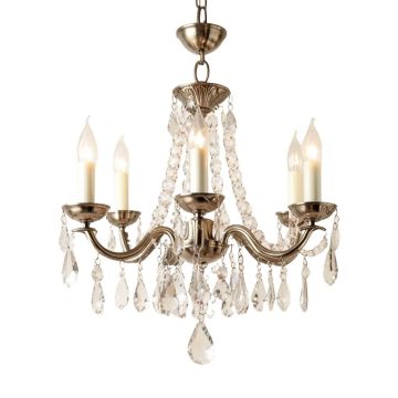 Negron 5 - Light Candle Style Empire Chandelier With Crystal Accent