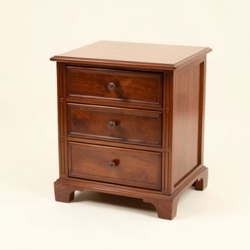 Three Drawer Lacquer End Table (synthetic illustration; no displayed measurements)