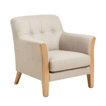 Bouwhuis 20.5 '' Wide Tufted Linen Armchair