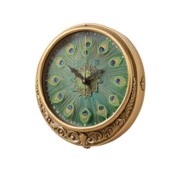 Oversized Shala Peacock Wall Clock