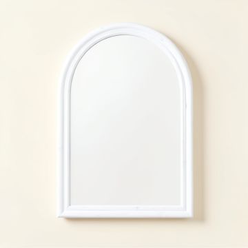 Pine Arc Framed Wall Mirror - White (synthetic illustration; no displayed measurements)