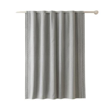Fern Edge Shower Curtain Hanging Flat From A Plain Rod - Gray