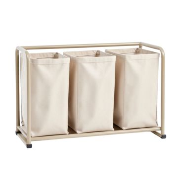 Reed Dale Laundry Sorting Station With Plain Removable Bags - Beige
