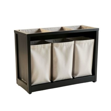Slate Brook Laundry Sorting Station With Plain Removable Bags - Black (synthetic illustration; no displayed measurements)
