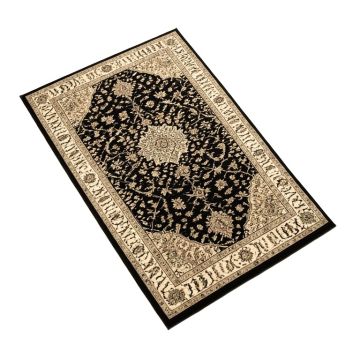 Balthrop Oriental Black/Beige Area Rug