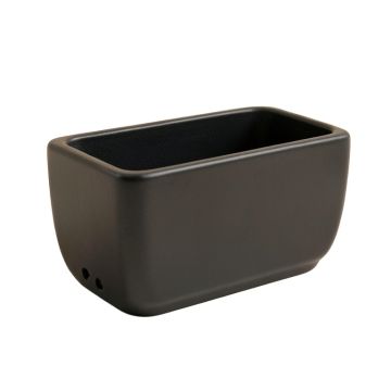 Moss Canyon Empty Railing Planter With Integral Brackets - Black