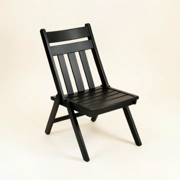 Summit Bridge Folding Outdoor Chair - Black (synthetic illustration; no displayed measurements)