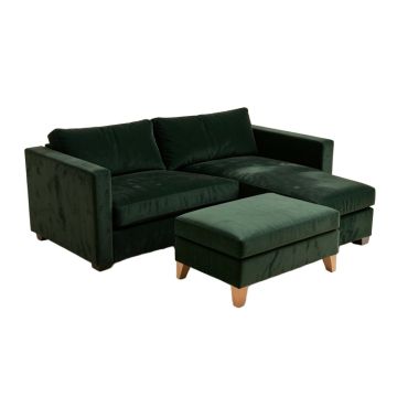 Vernonburg 118 '' Wide Velvet Reversible Modular Sofa & Chaise With Ottoman