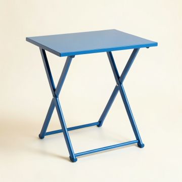 Reed Arc Compact Balcony Table - Blue (synthetic illustration; no displayed measurements)