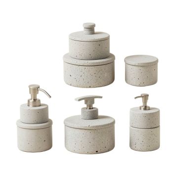 Stonington Concrete Stone 7 Piece Bathroom Accessory Set