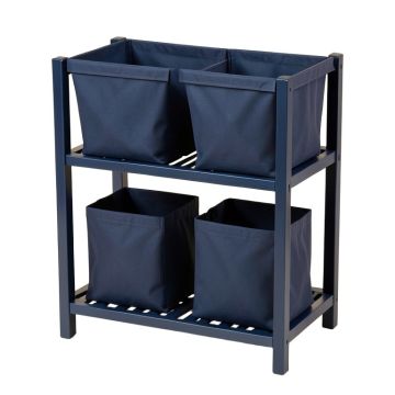 Ridge Bend Laundry Sorting Station With Plain Removable Bags - Navy