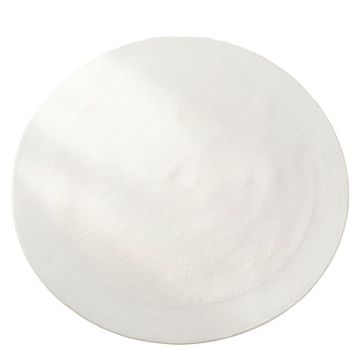 Aspen Branch Round Area Rug - White