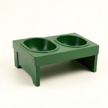 Juniper Dell Pet Feeding Stand With Two Plain Empty Bowls - Green (synthetic illustration; no displayed measurements)
