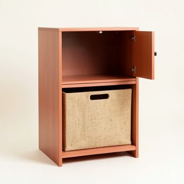 Cliff Arc Freestanding Pull-Out Hamper Cabinet (synthetic illustration; no displayed measurements)