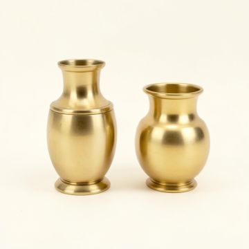 2 Piece Elsass Gold Metal Table Vase Set (synthetic illustration; no displayed measurements)
