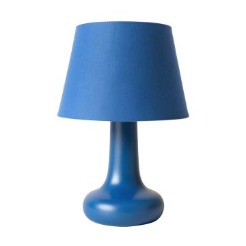 Juniper Dale Table Lamp With A Plain Fabric Shade - Blue